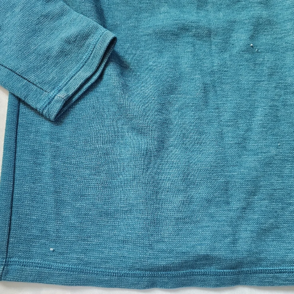 Cat & Jack Kids' Long-Sleeve Teal Waffle-Knit Henley Shirt- Large 12/14
